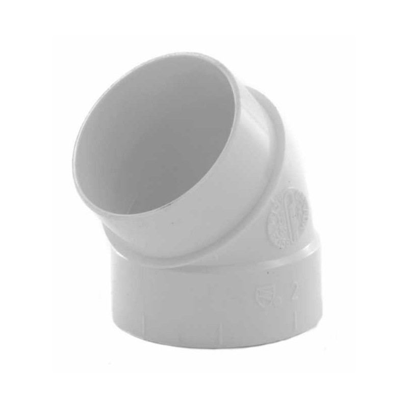 Coude 45° M/F | Réseau PVC centrale d’aspiration Drainvac Hazz