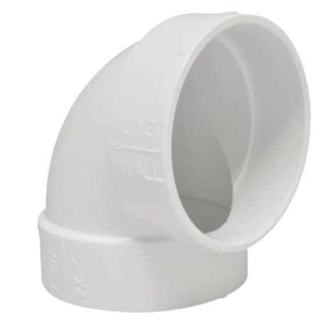 Coude court asymétrique | Réseau PVC centrale d’aspiration Drainvac Hazz